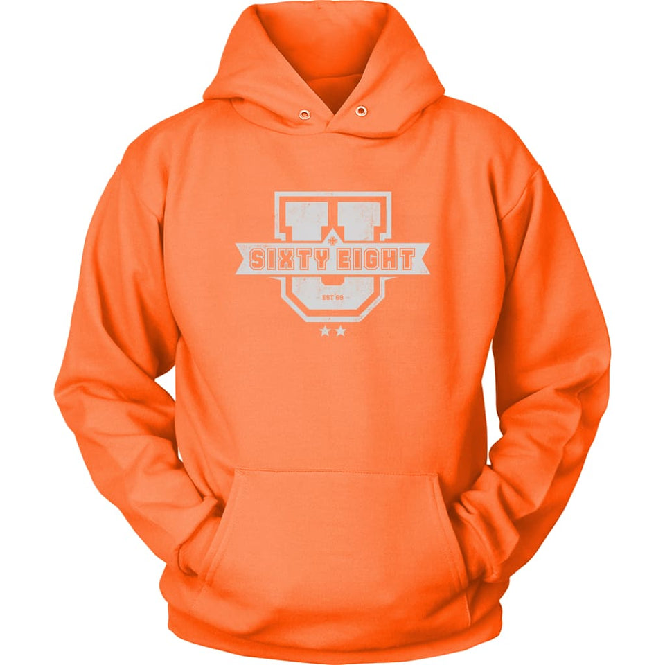 68 + U hoodie - Unisex Hoodie / Neon Orange / M - T-shirt