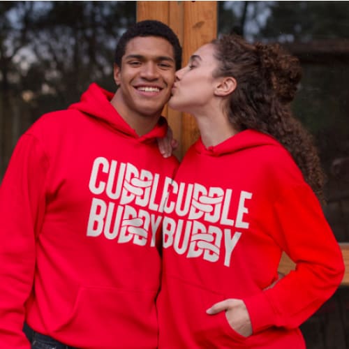 Cuddle Buddy matching couple hoodies - T-shirt