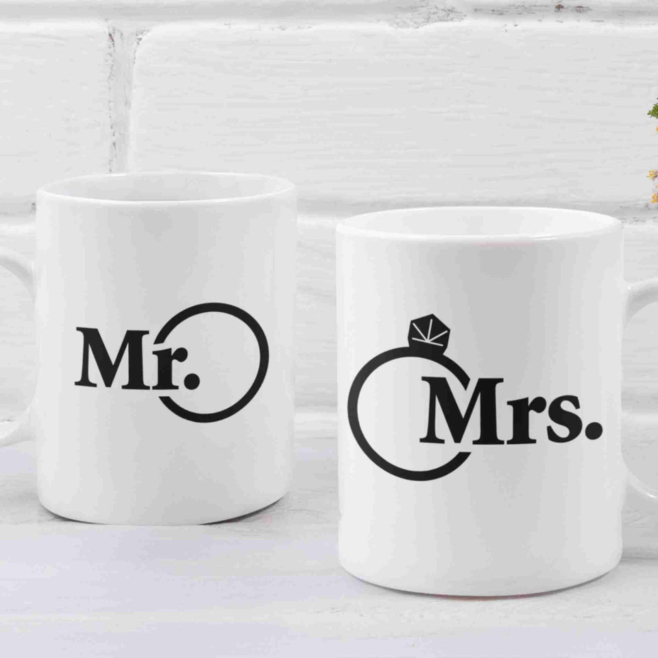 Mr and Mrs - newlywed or anniversary combo Mugs