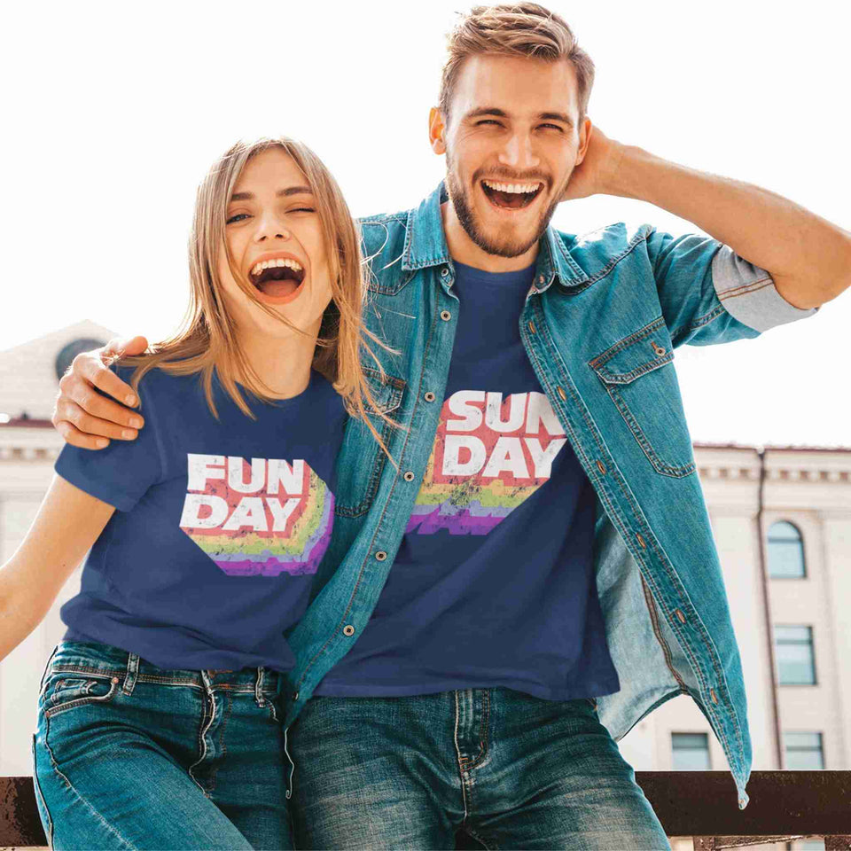 Sunday Funday gift couple t-shirt combo set