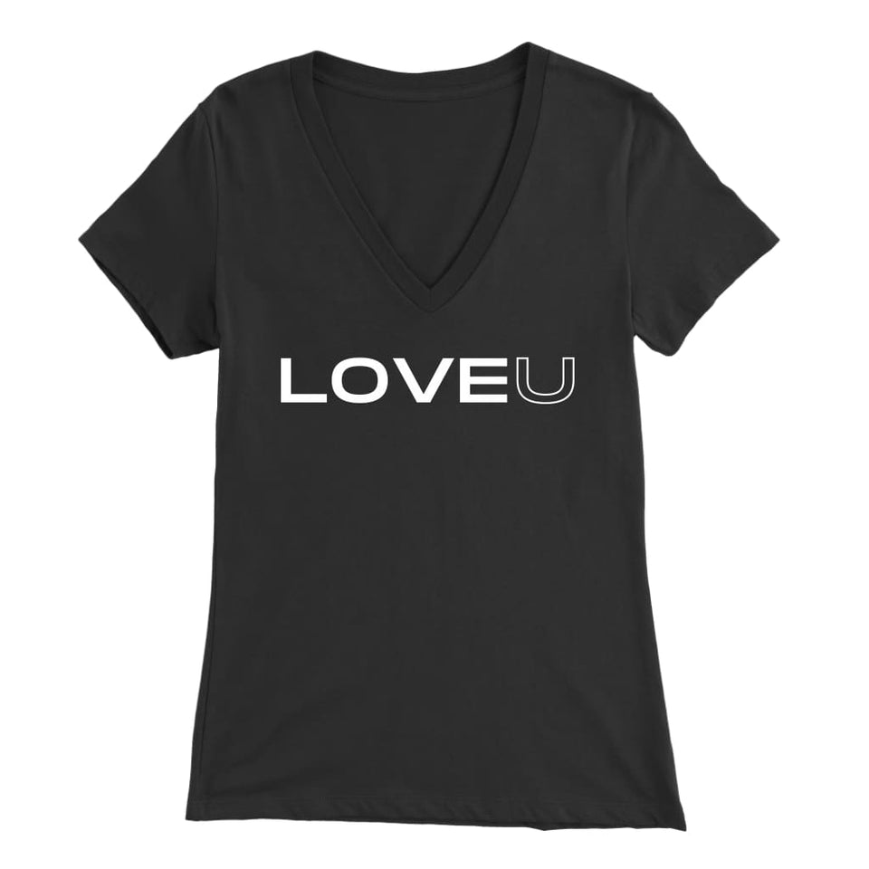 LOVE U t-shirt - Bella Womens V-Neck / Black / S - T-shirt