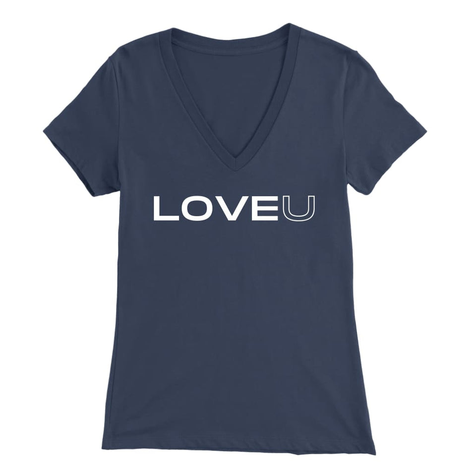 LOVE U t-shirt - Bella Womens V-Neck / Navy / S - T-shirt