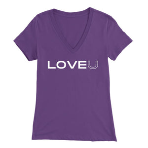 LOVE U t-shirt - Bella Womens V-Neck / Purple / S - T-shirt