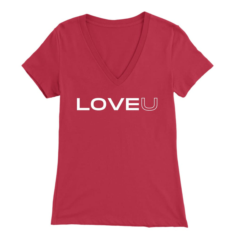 LOVE U t-shirt - Bella Womens V-Neck / Red / S - T-shirt