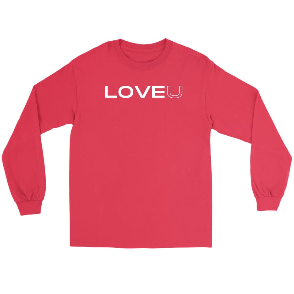 LOVE U t-shirt - Gildan Long Sleeve Tee / Red / S - T-shirt