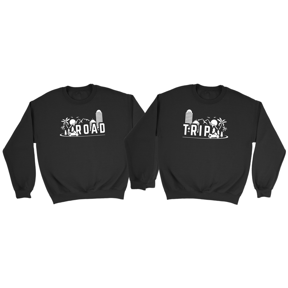 Motorcycle Road Trip matching couple sweatshirts - S / S - 