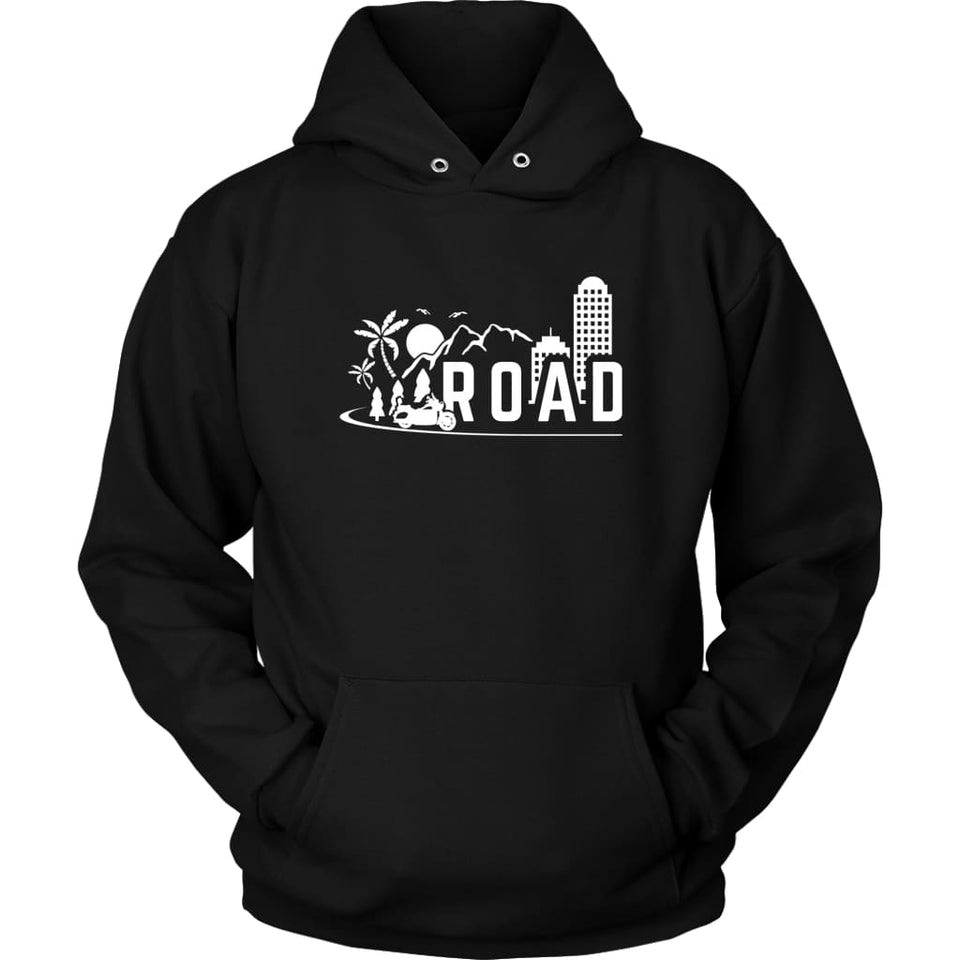 Motorcycle themed Road Trip matching couple hoodies - 