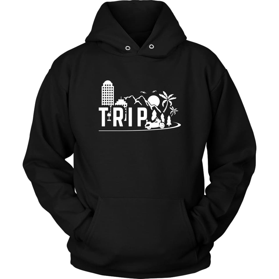 Motorcycle themed Road Trip matching couple hoodies - 