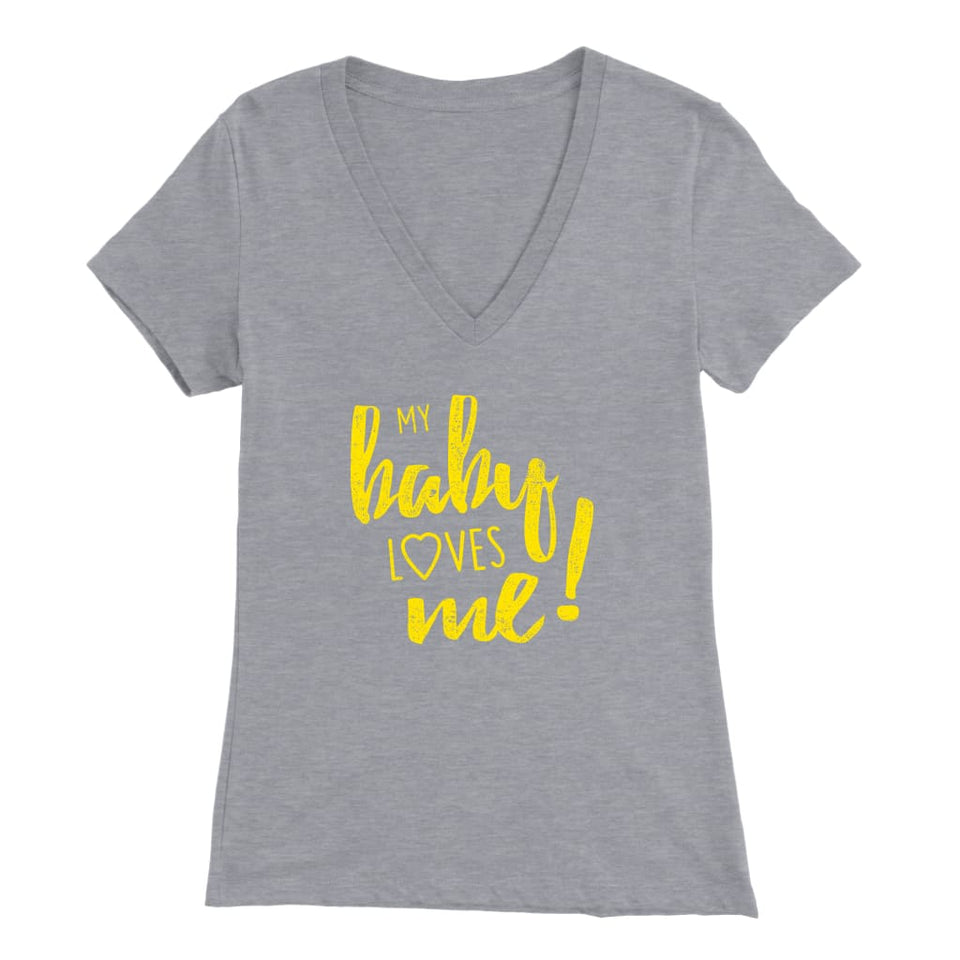 My Baby Loves Me t-shirt - Bella Womens V-Neck / Athletic 