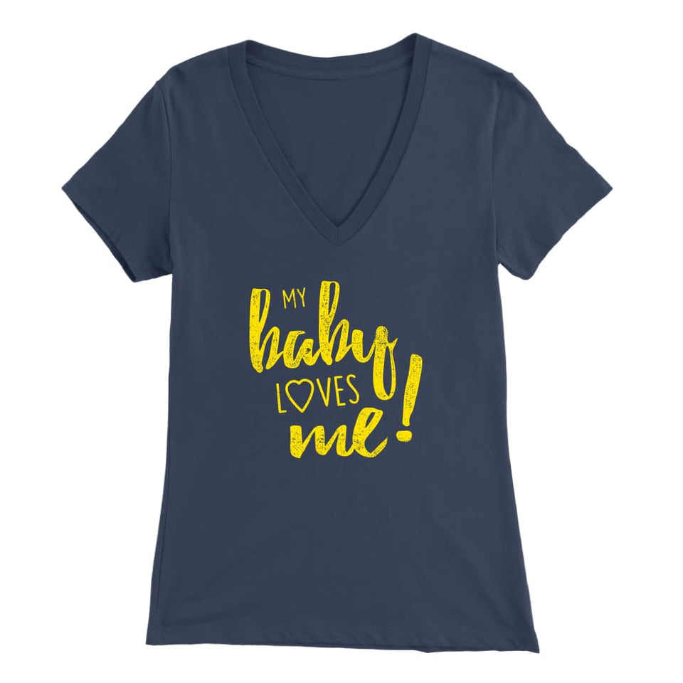 My Baby Loves Me t-shirt - Bella Womens V-Neck / Navy / S - 