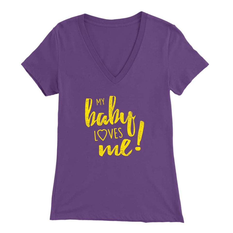 My Baby Loves Me t-shirt - Bella Womens V-Neck / Purple / S 