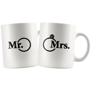 Mr and Mrs - newlywed or anniversary combo Mugs