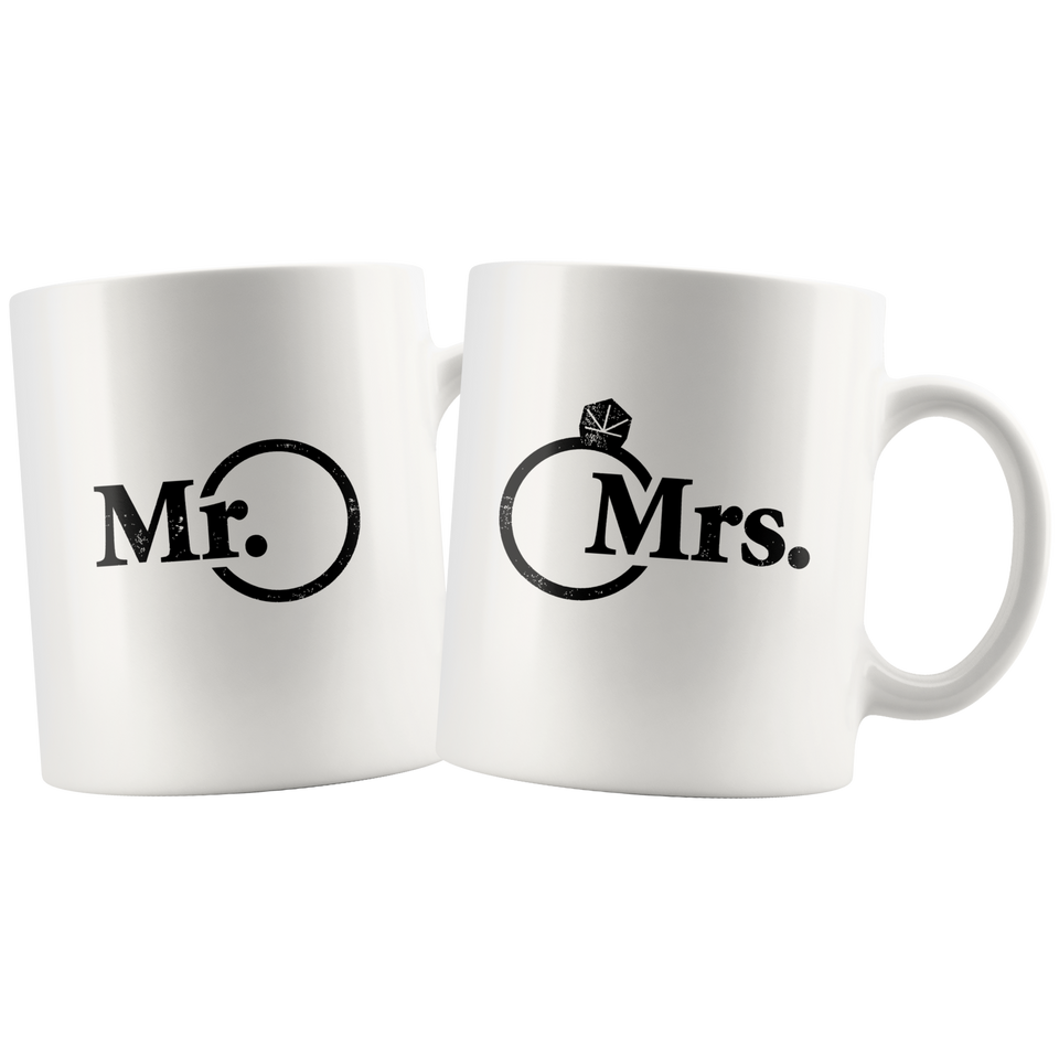 Mr and Mrs - newlywed or anniversary combo Mugs