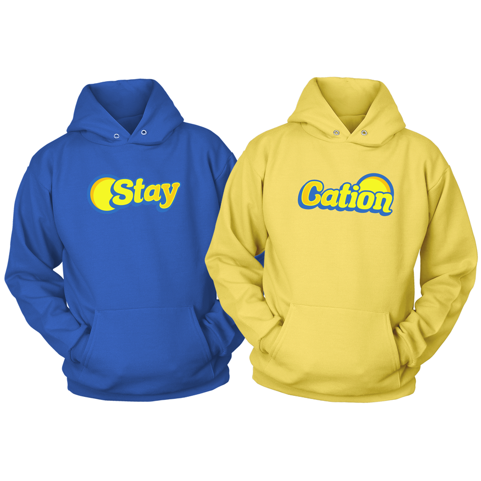 StayCation gift couples hoodie set